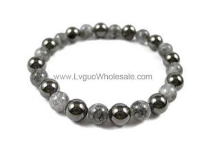 Hematite Stone Beaded Stretch Bracelet